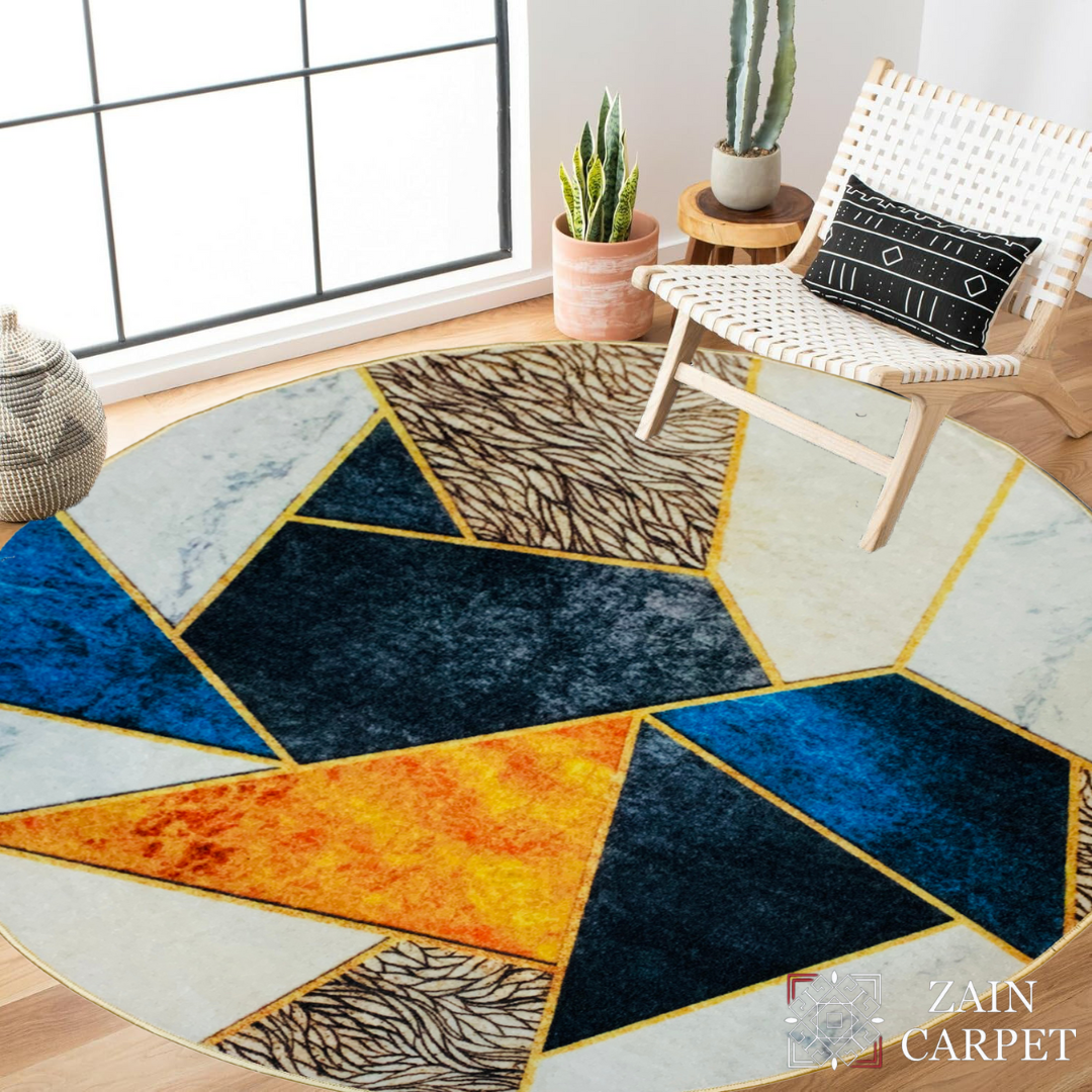 MODERN PRINT ROUND RUG