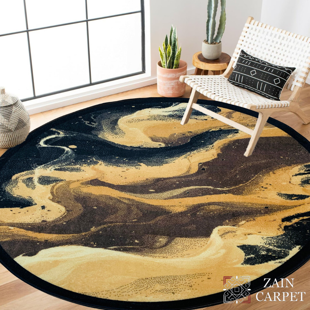 MODERN PRINT ROUND RUG