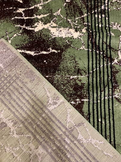 GREEN-MODERN POLYPROPYLENE RUG (Article#U607)