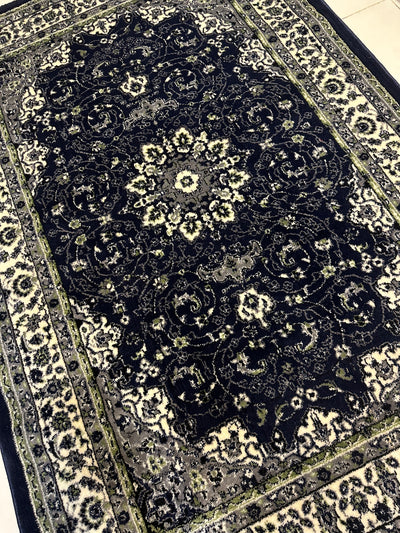TRADITIONAL-POLYPROPYLENE YARN RUG (DARK BLUE)