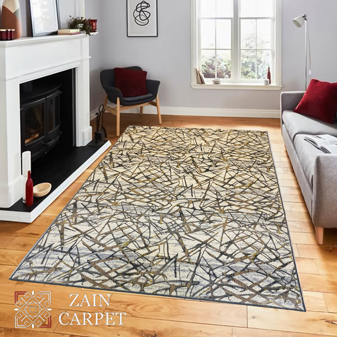 MODERN SHINING-POLYPROPYLENE YARN RUG (GREY)