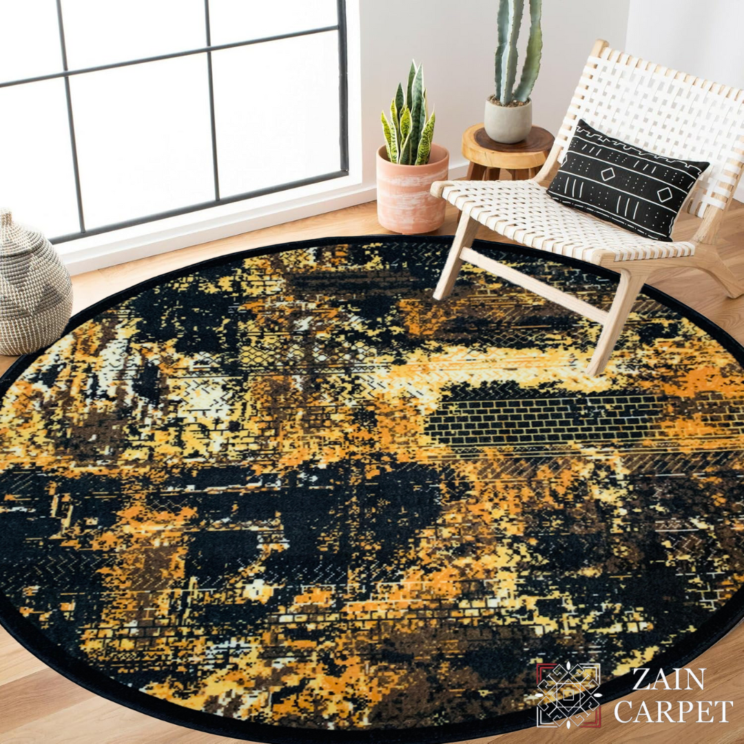 MODERN PRINT ROUND RUG