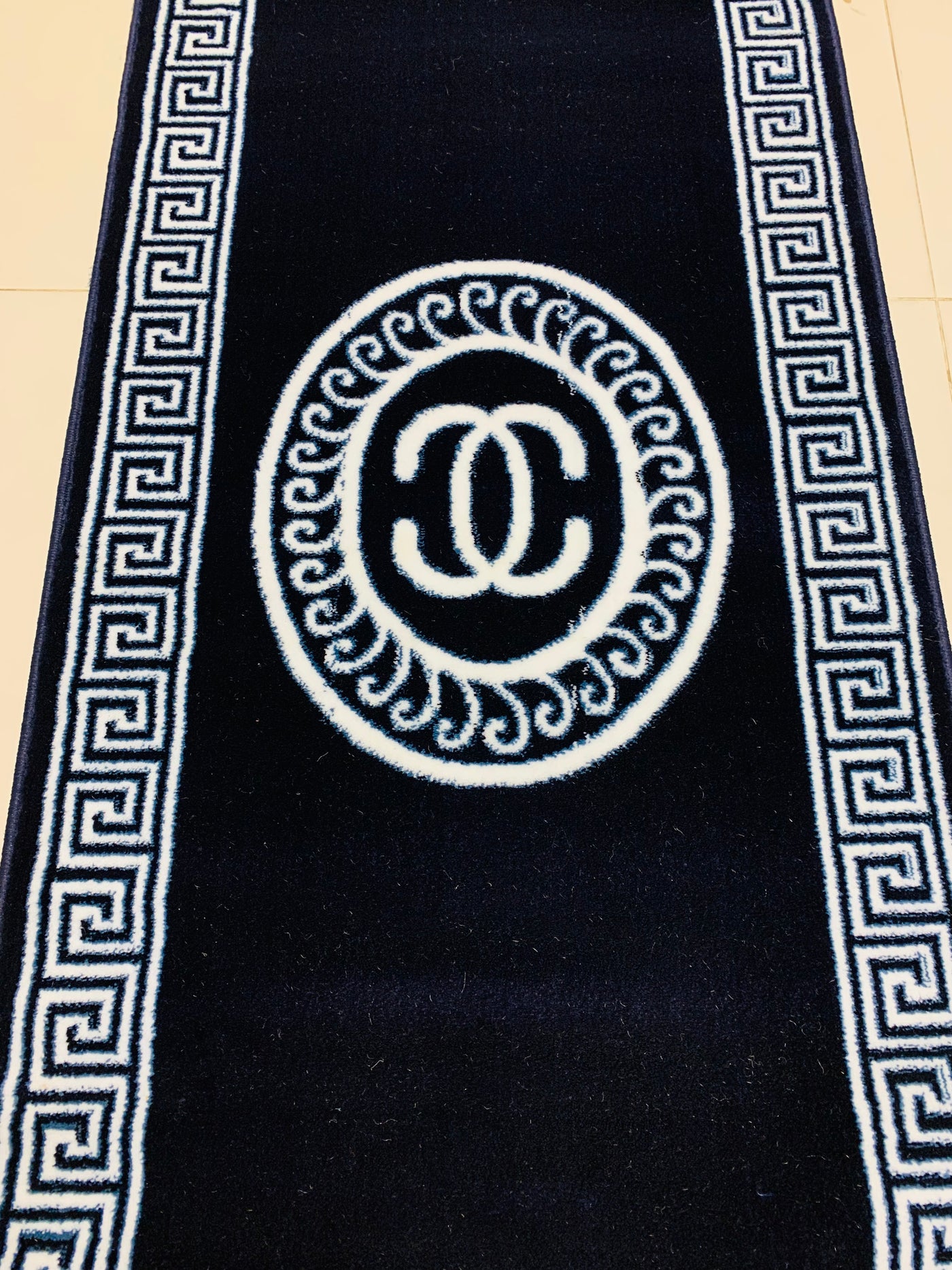 Dark Blue-Modern Polypropylene Runner 2.6 Ft Width X 6.6 Ft Length