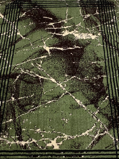 GREEN-MODERN POLYPROPYLENE RUG (Article#U607)