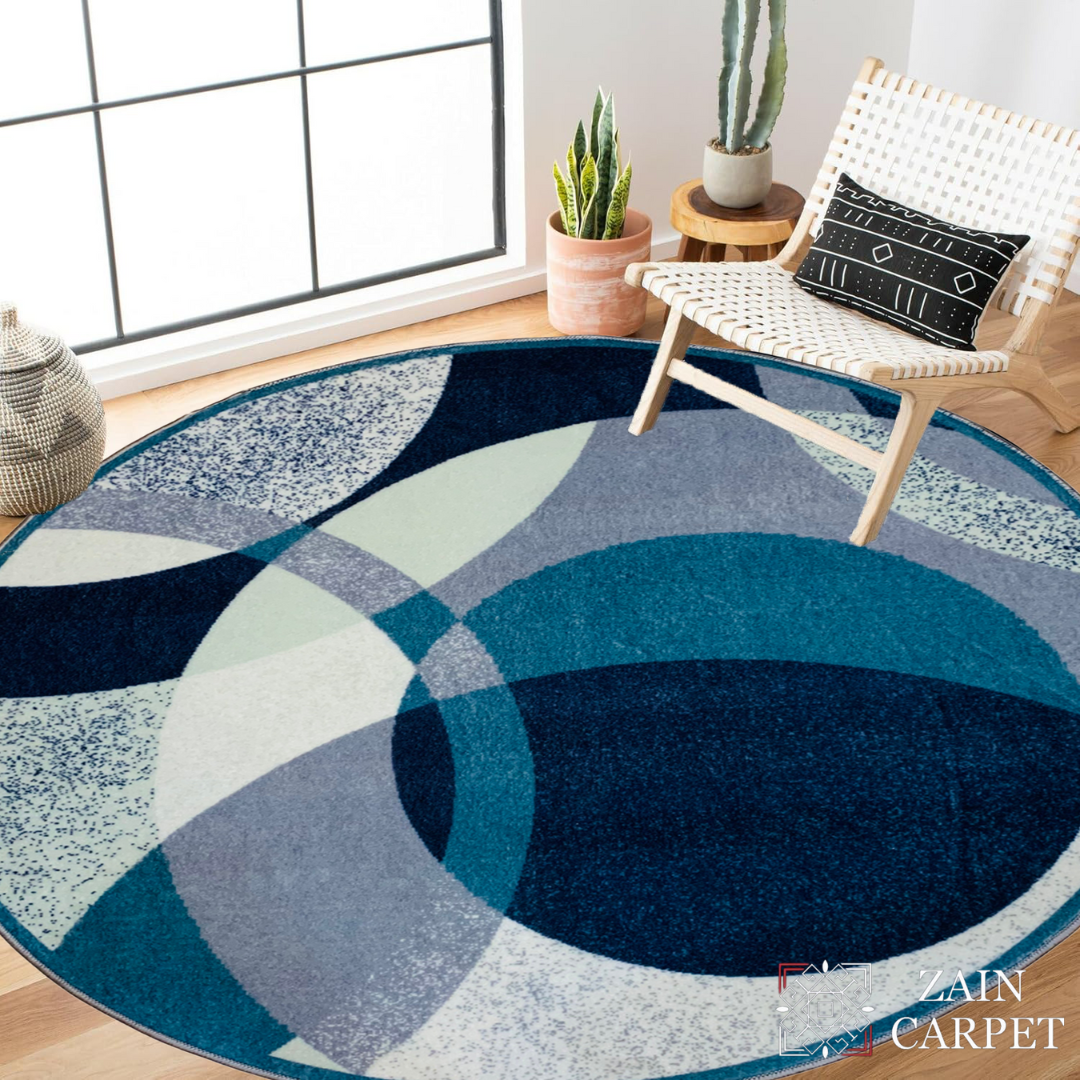 MODERN PRINT ROUND RUG