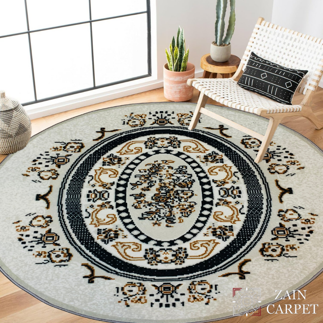 MODERN PRINT ROUND RUG
