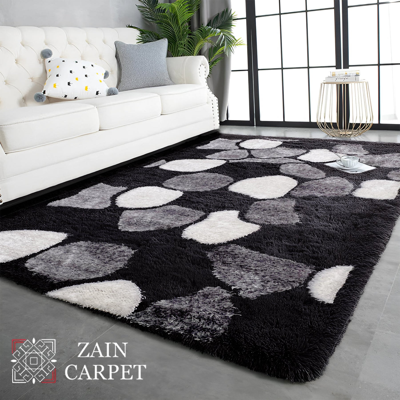 IMPORTED TURKISH-EMBOSSED SHAGGY RUG