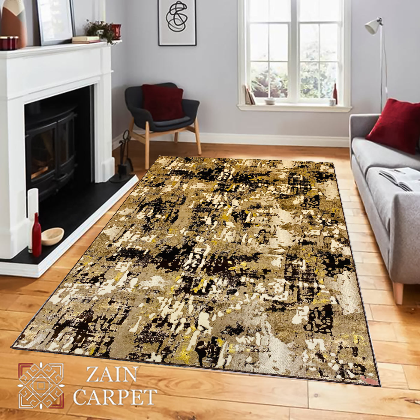 MODERN SHINING-POLYPROPYLENE YARN RUG (BROWN)