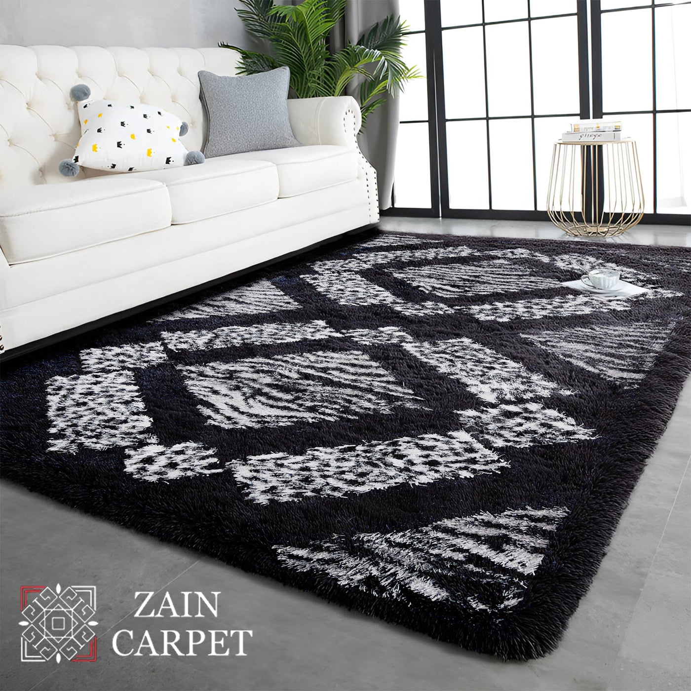 IMPORTED TURKISH-EMBOSSED SHAGGY RUG