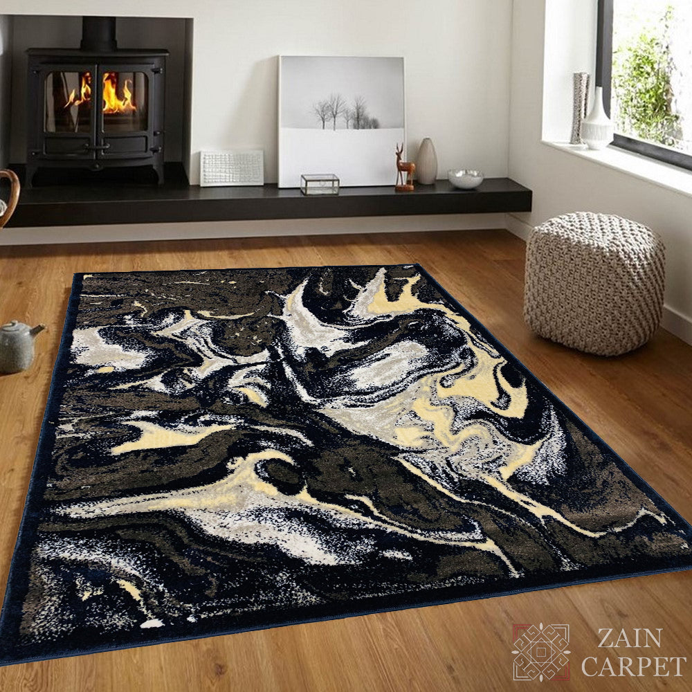 POLYPROPYLENE MODERN RUG (NAVY BLUE)