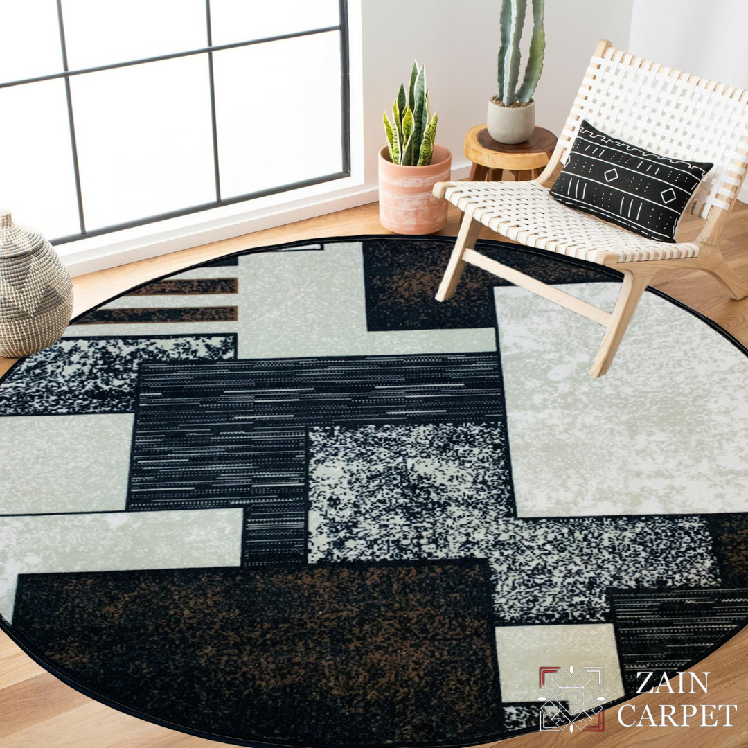 MODERN PRINT ROUND RUG