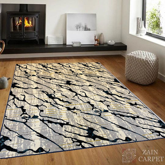 MODERN SHINING-POLYPROPYLENE YARN RUG (BLUE)
