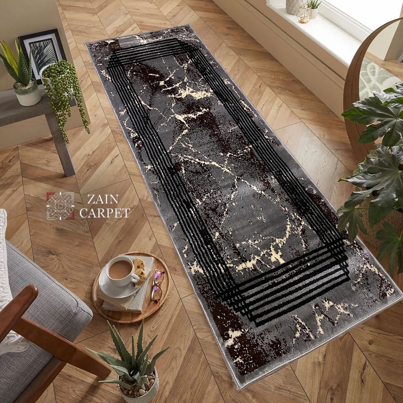 Modern -Polypropylene Woven Runner 2.6 Ft Width X 6.6 Ft Length