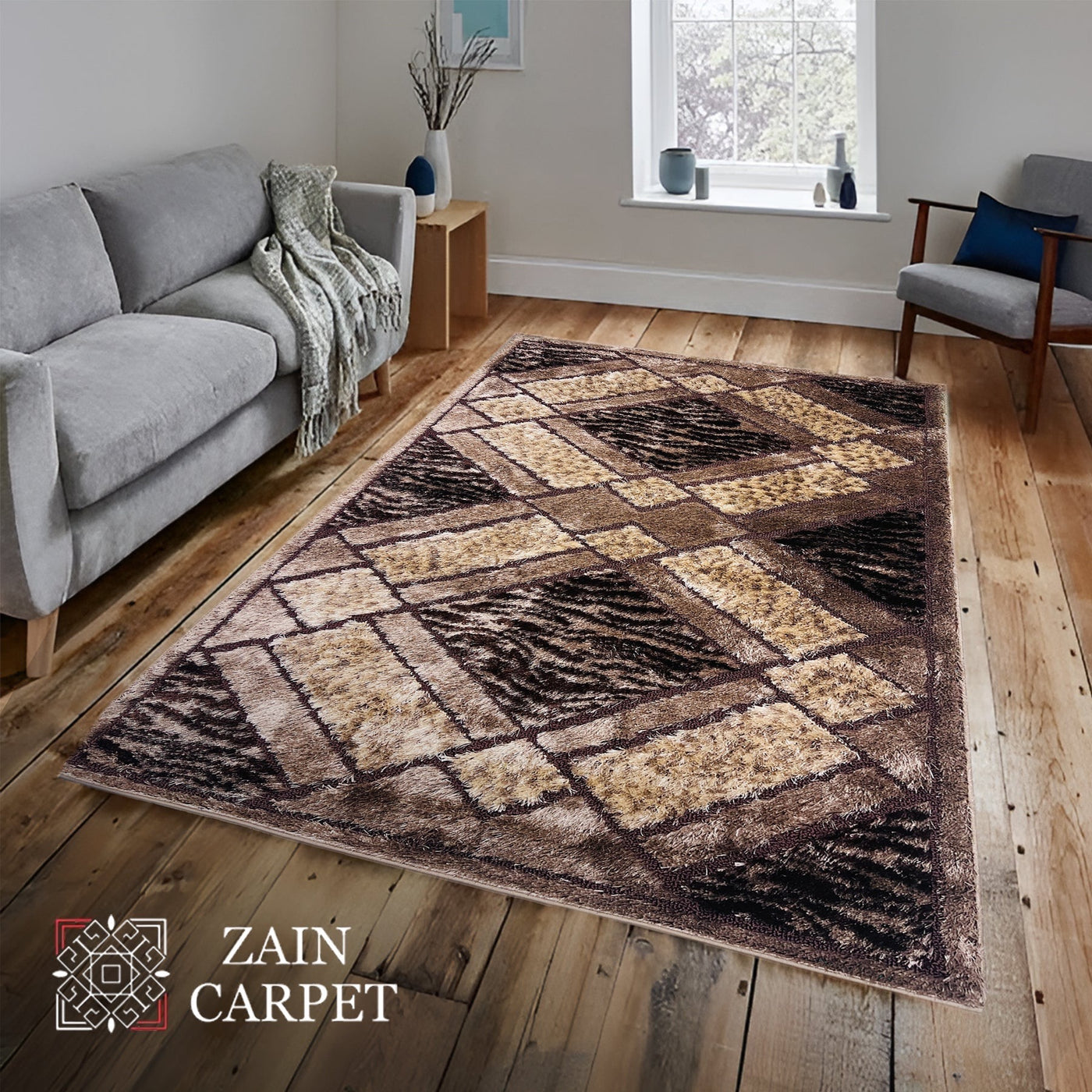 IMPORTED TURKISH-EMBOSSED SHAGGY RUG