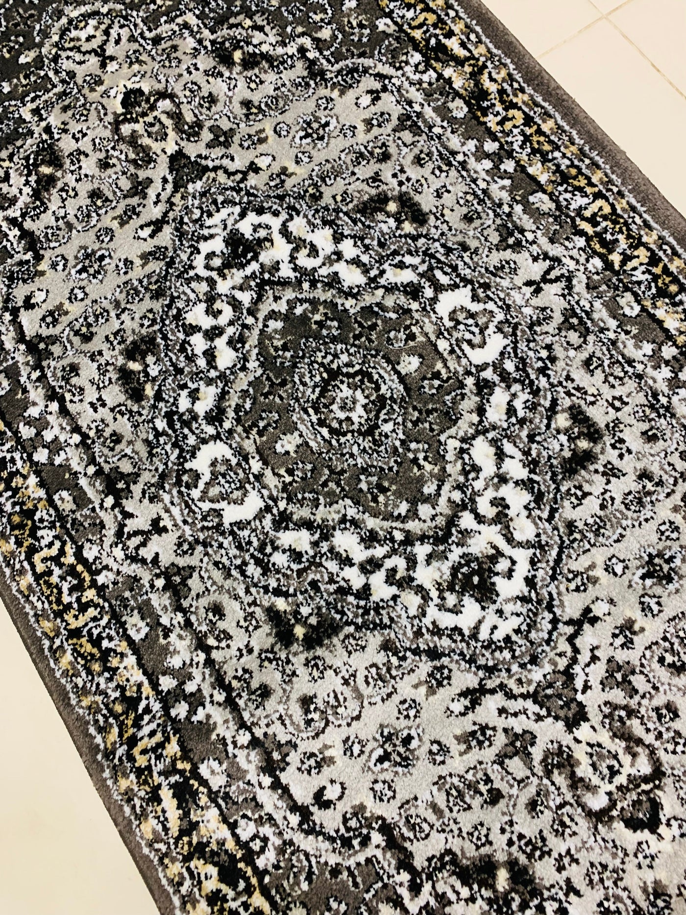Grey-Persian Polypropylene Runner 2.6 Ft Width X 6.6 Ft Length