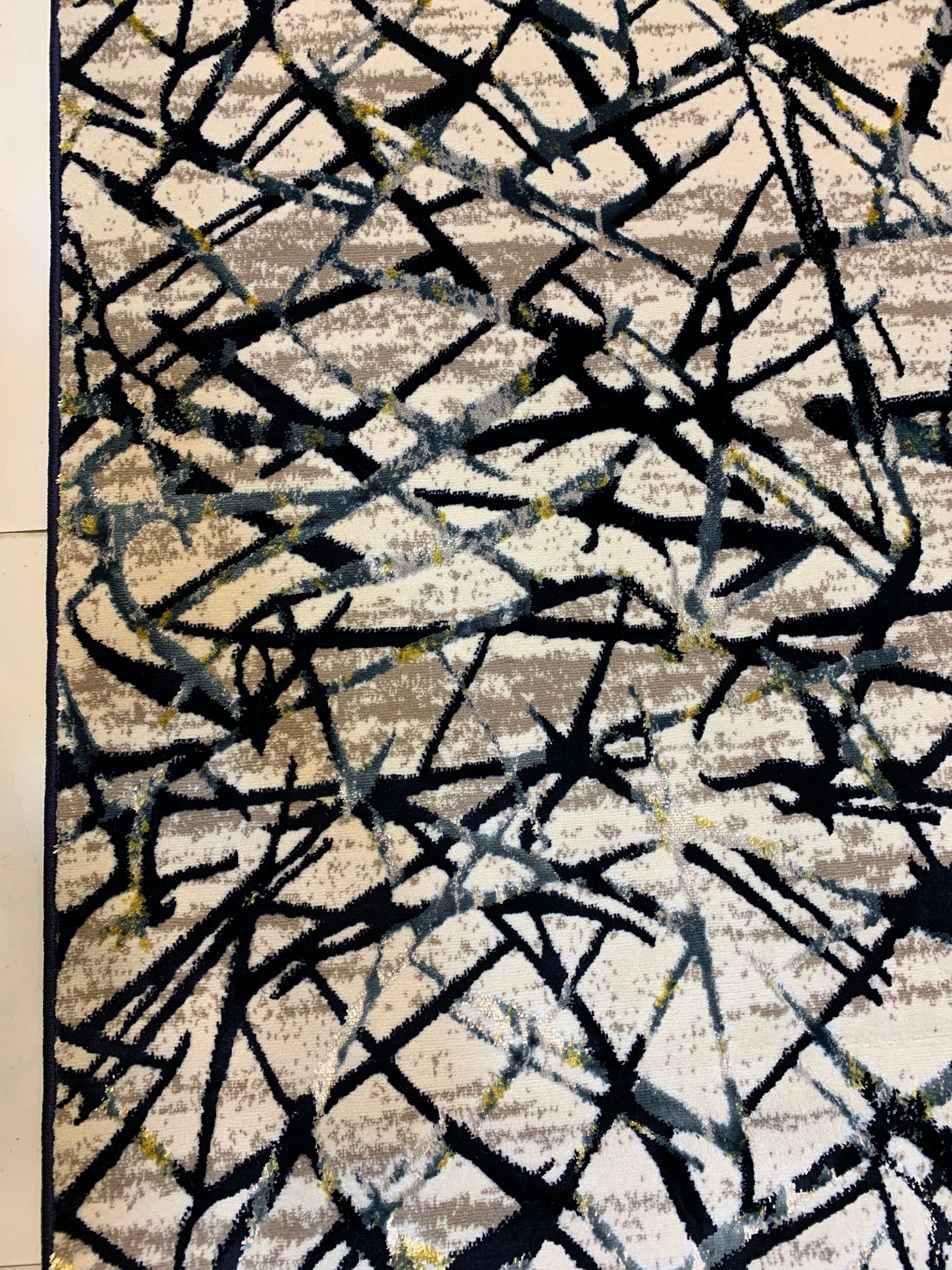 MODERN SHINING-POLYPROPYLENE YARN RUG (BLUE)