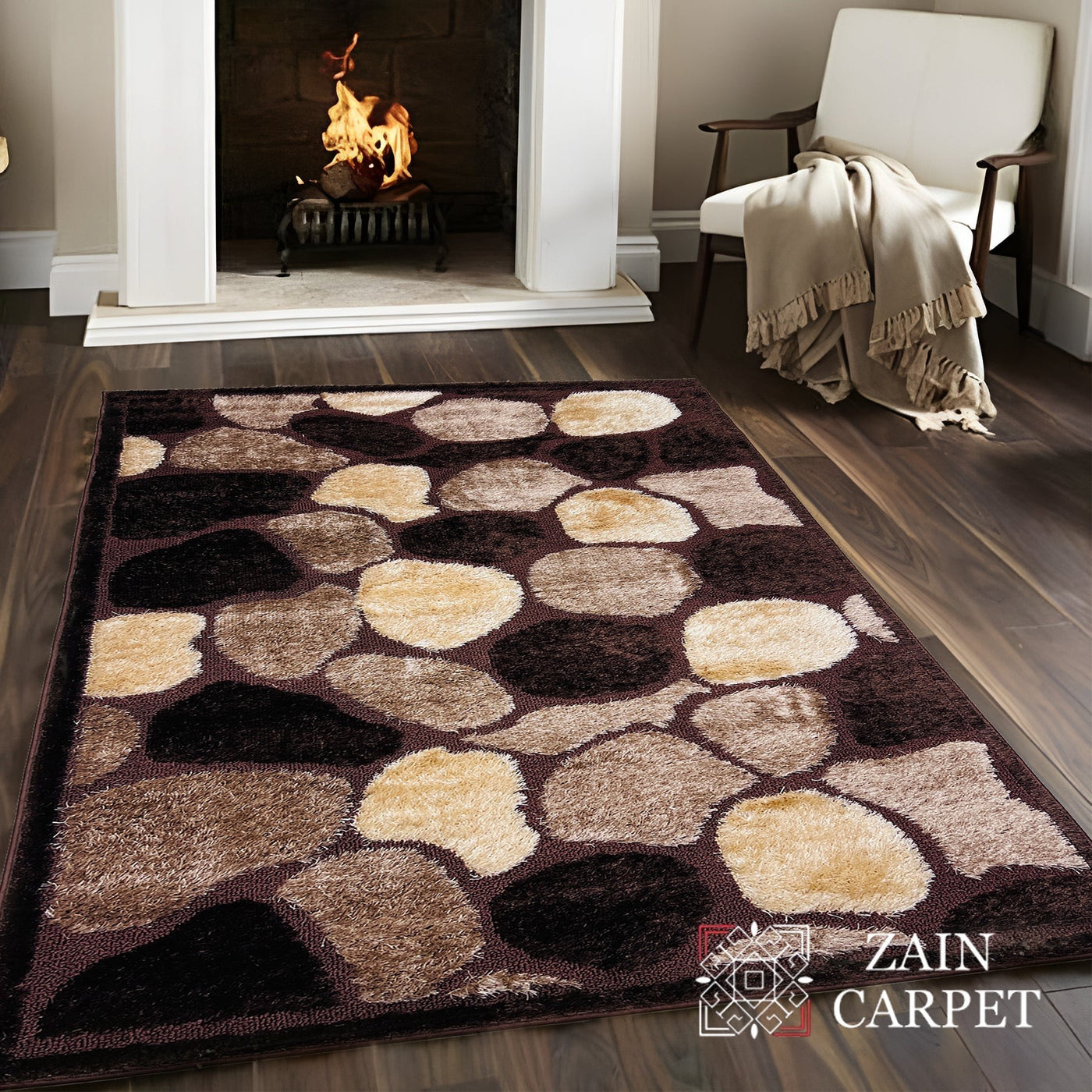 IMPORTED TURKISH-EMBOSSED SHAGGY RUG