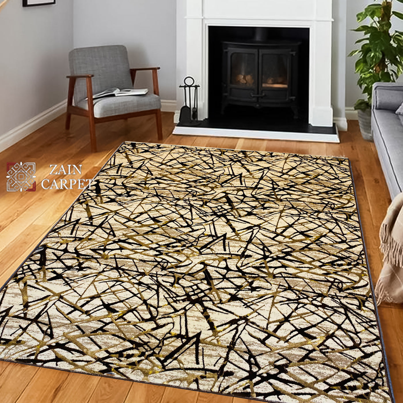 MODERN SHINING-POLYPROPYLENE YARN RUG (BROWN)
