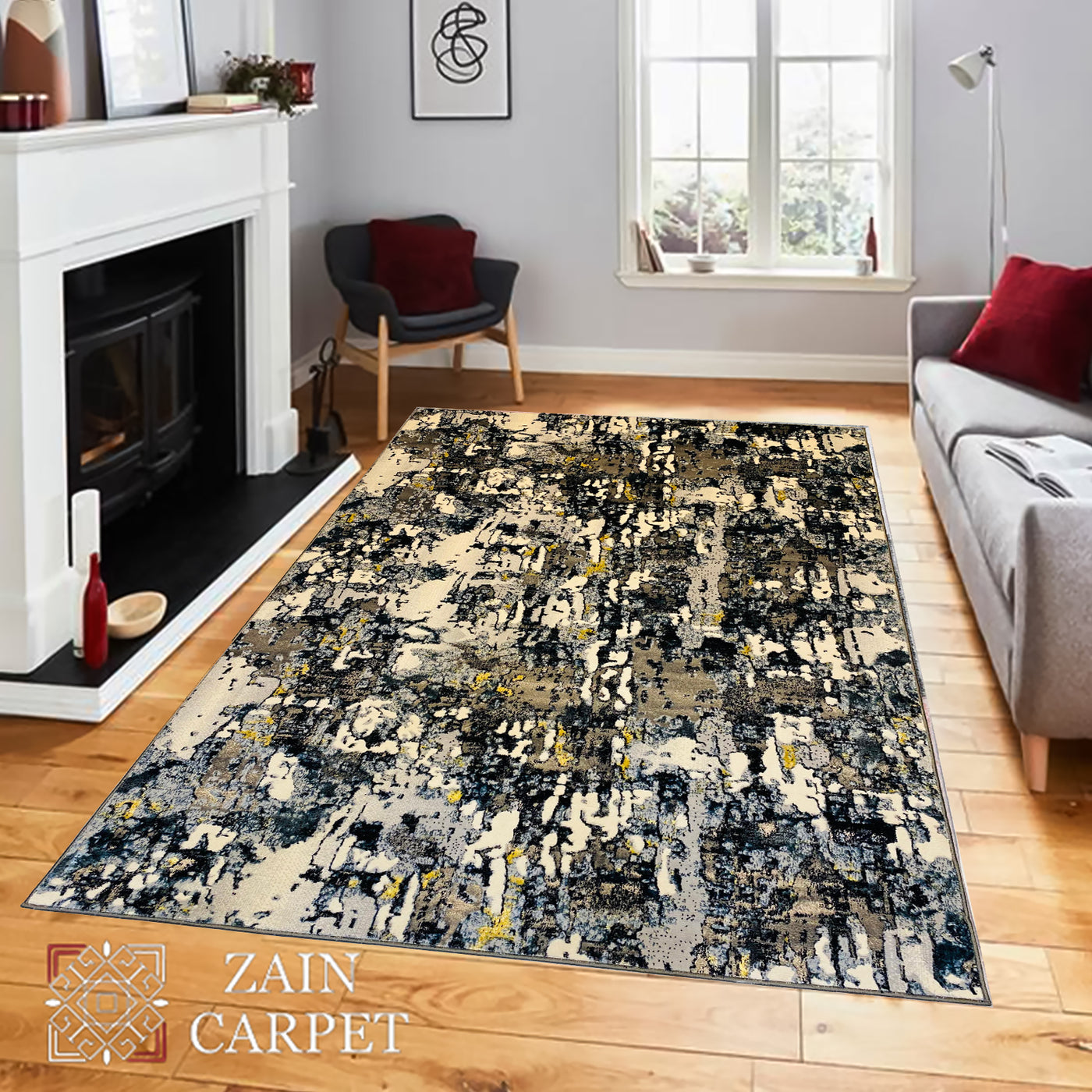 MODERN SHINING-POLYPROPYLENE YARN RUG (GREY)