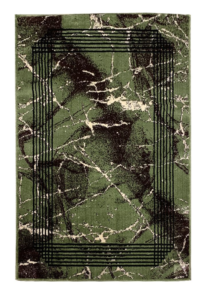 GREEN-MODERN POLYPROPYLENE RUG (Article#U607)