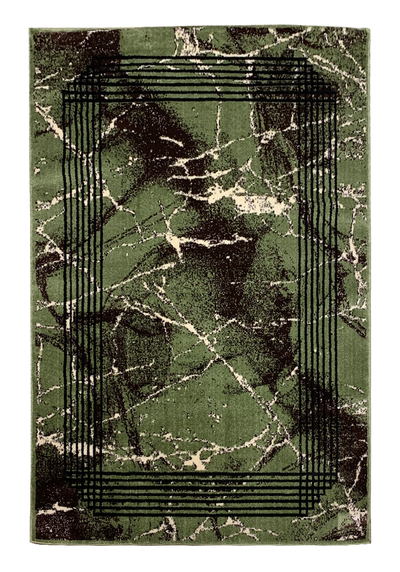 GREEN-MODERN POLYPROPYLENE RUG (Article#U607)