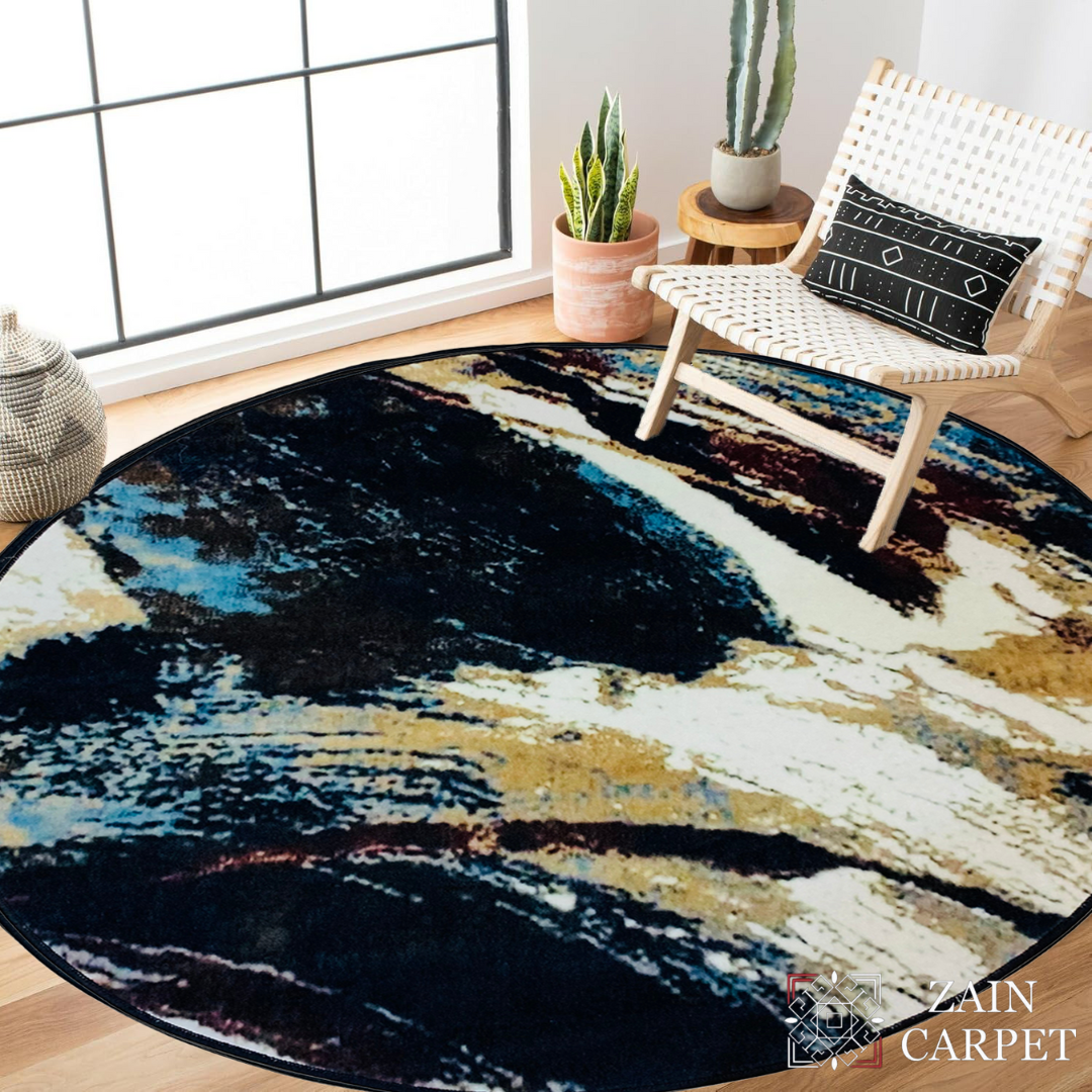 MODERN PRINT ROUND RUG