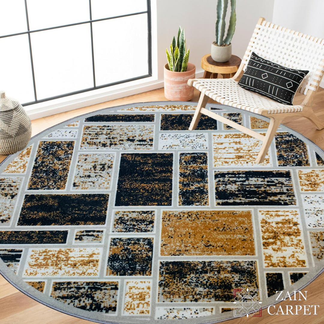 MODERN PRINT ROUND RUG