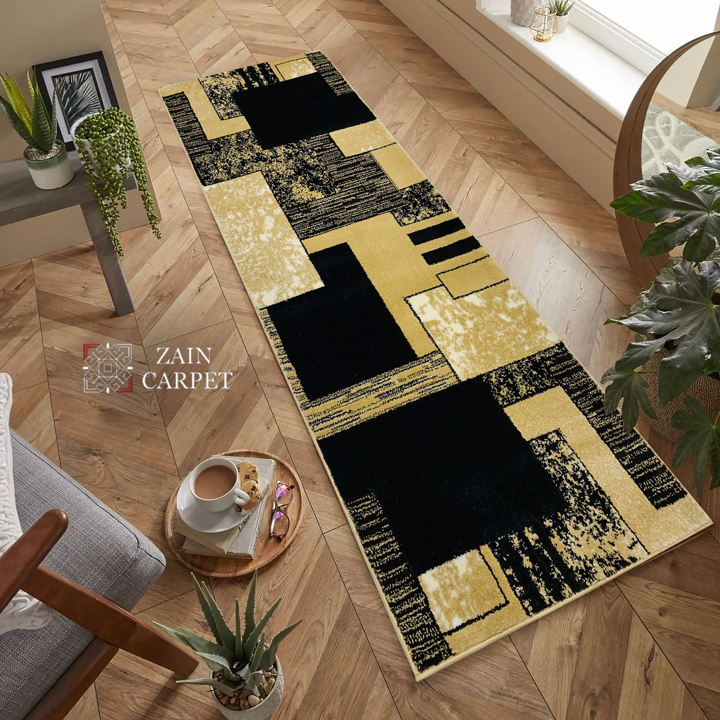 Modern -Polypropylene Woven Runner 2.6 Ft Width X 6.6 Ft Length