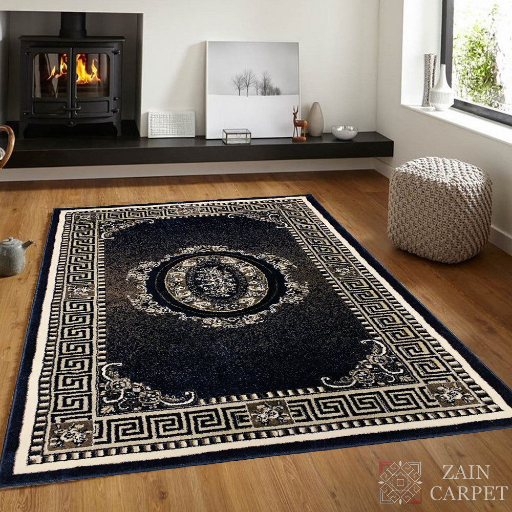 MODERN POLYPROPYLENE RUG (NAVY BLUE)