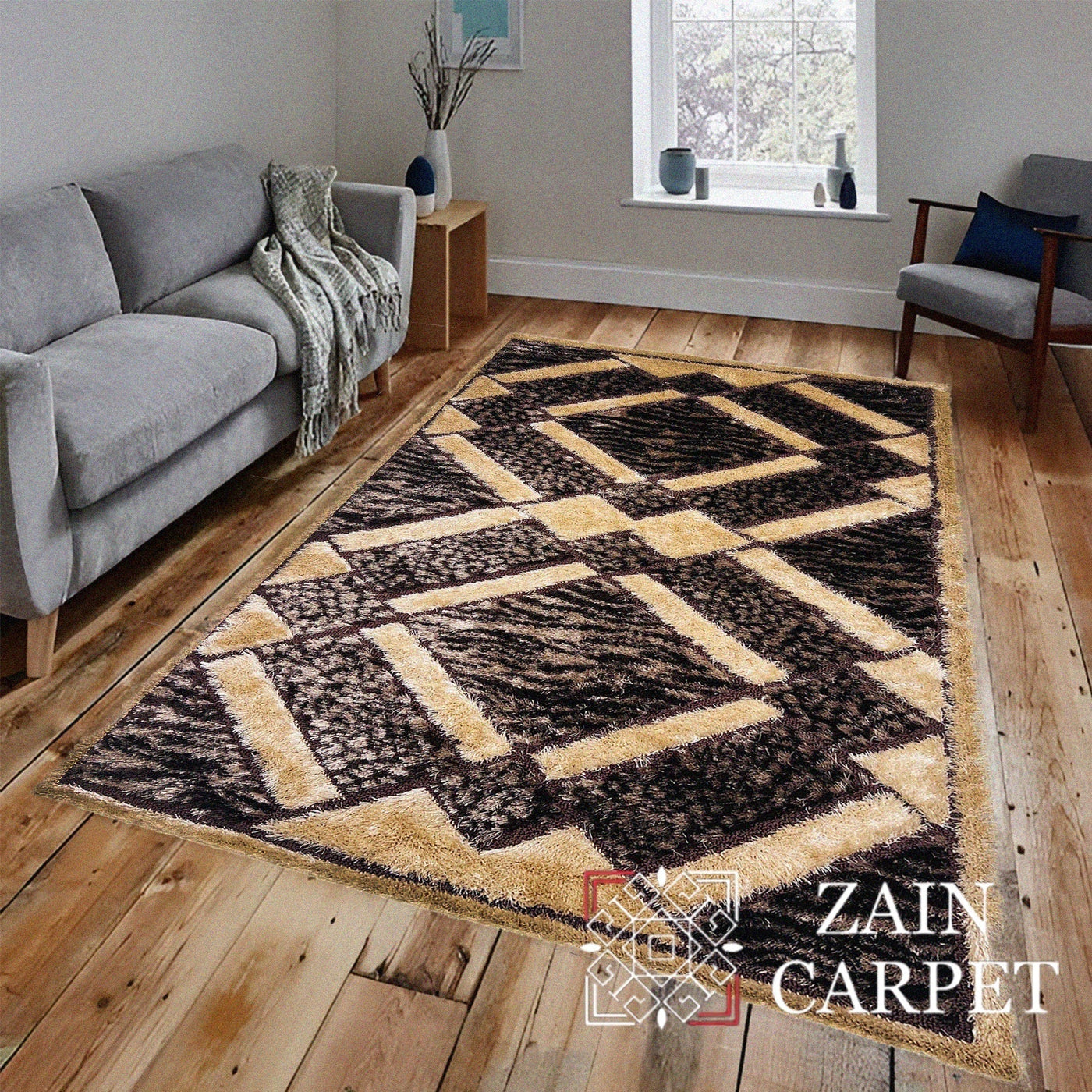 IMPORTED TURKISH-EMBOSSED SHAGGY RUG