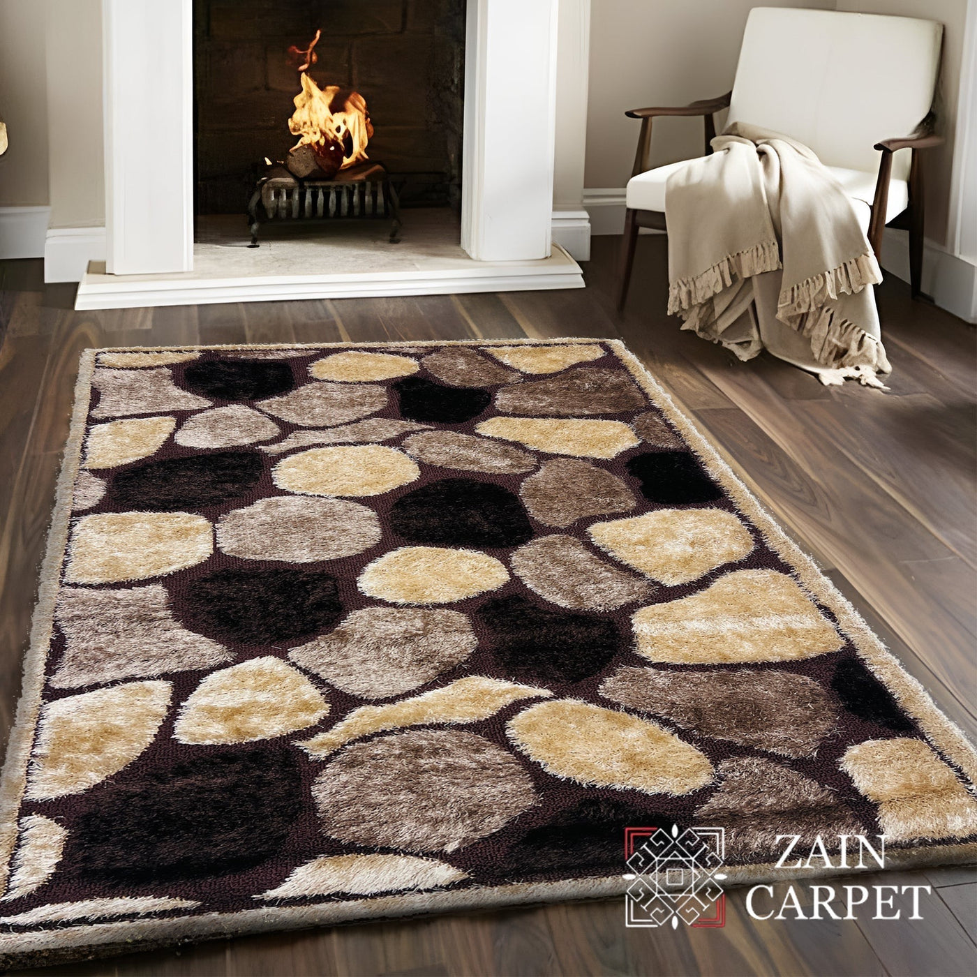 IMPORTED TURKISH-EMBOSSED SHAGGY RUG