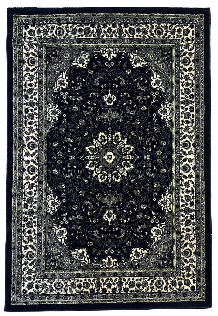 TRADITIONAL-POLYPROPYLENE YARN RUG (DARK BLUE)