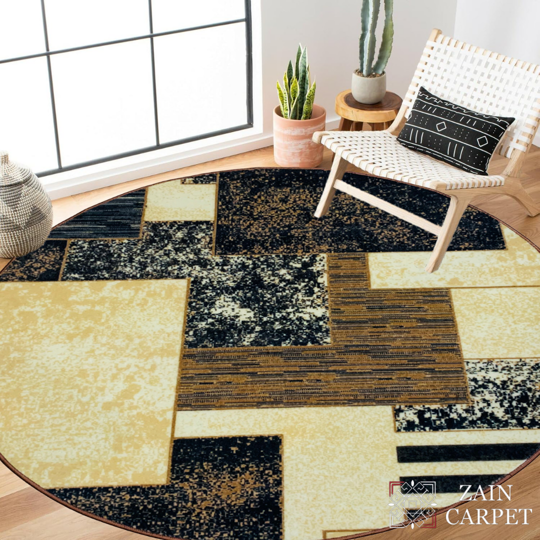 MODERN PRINT ROUND RUG