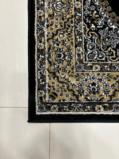 POLYPROPYLENE PERSIAN RUG BLACK (6.6 x 9.6)